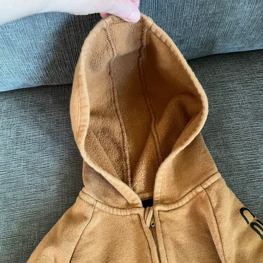 Carhartt Baby Hooded Coverall Jumpsuit Zip Front Brown 12M CM8665